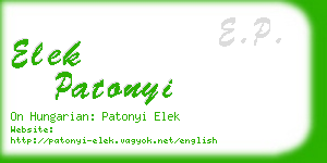 elek patonyi business card